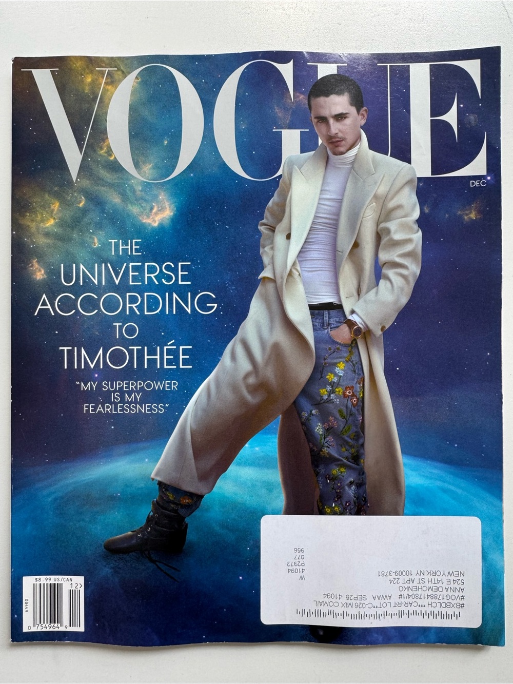 Vogue Magazine December 2025 featuring Timothée